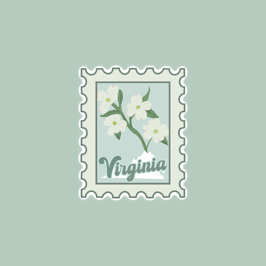 Virginia Stamp Dogwood Sticker