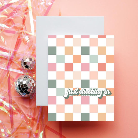 Just Checking In Checkered | Greeting Card